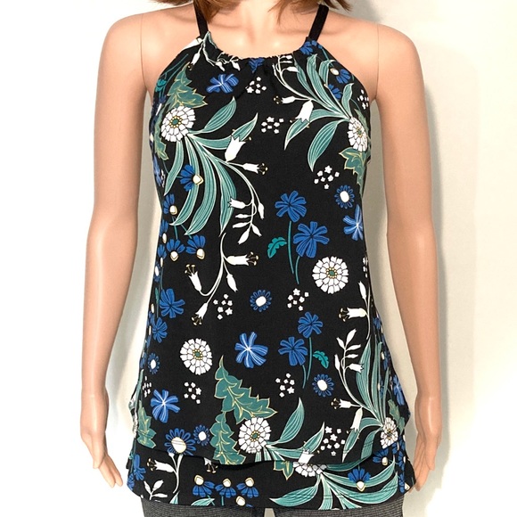 Ricki's Tops - ❌SOLD❌MED•RICKI’S•SLEEVELESS FLORAL BLUE / GREEN BLOUSE•